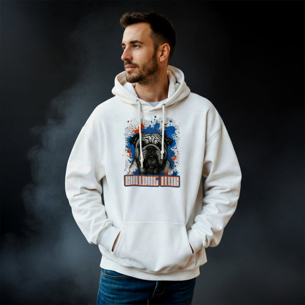 Bulldog Club – Bulldog Art – Classic Unisex Pullover Hoodie | Gildan® 18500 White